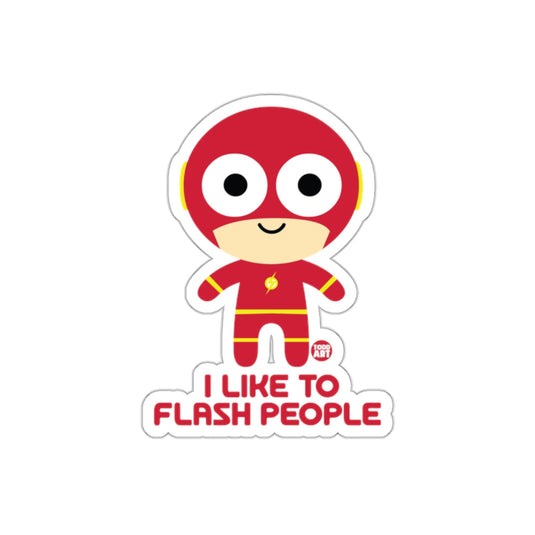 I Like To Flash People Cartoon Red Hero Flash sticker