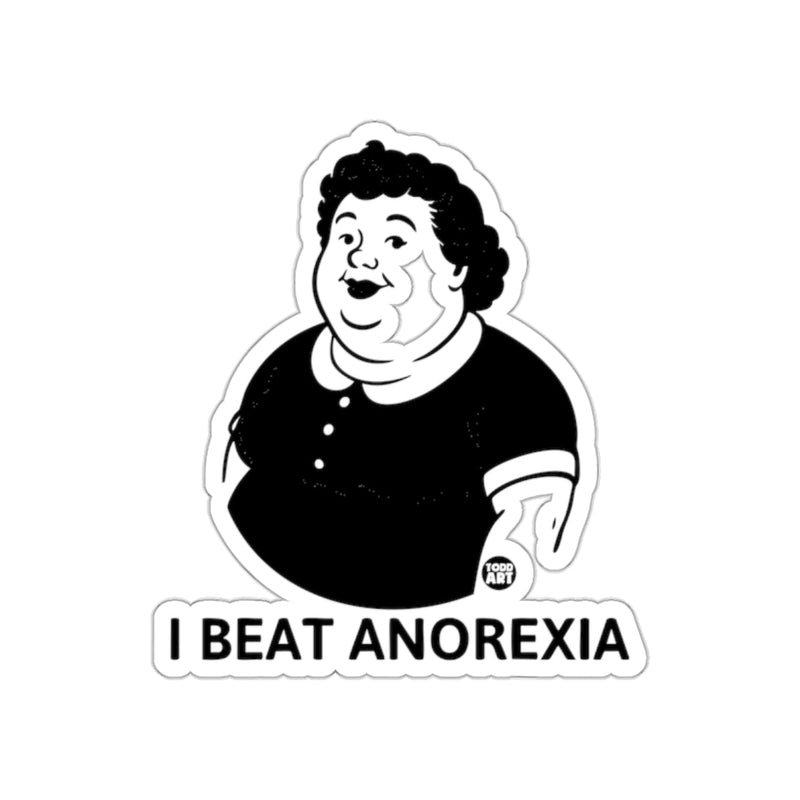 Load image into Gallery viewer, I Beat Anorexia Humorous Sticker for Fun Decor
