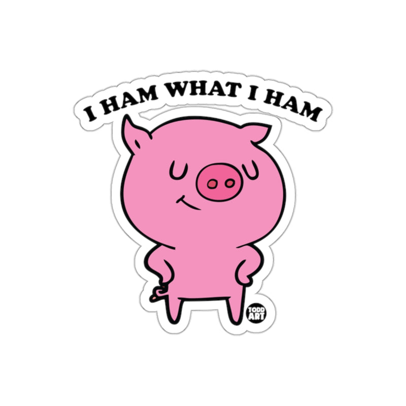 Load image into Gallery viewer, I Ham What I Ham Pig Funny Cartoon Animal Image sticker
