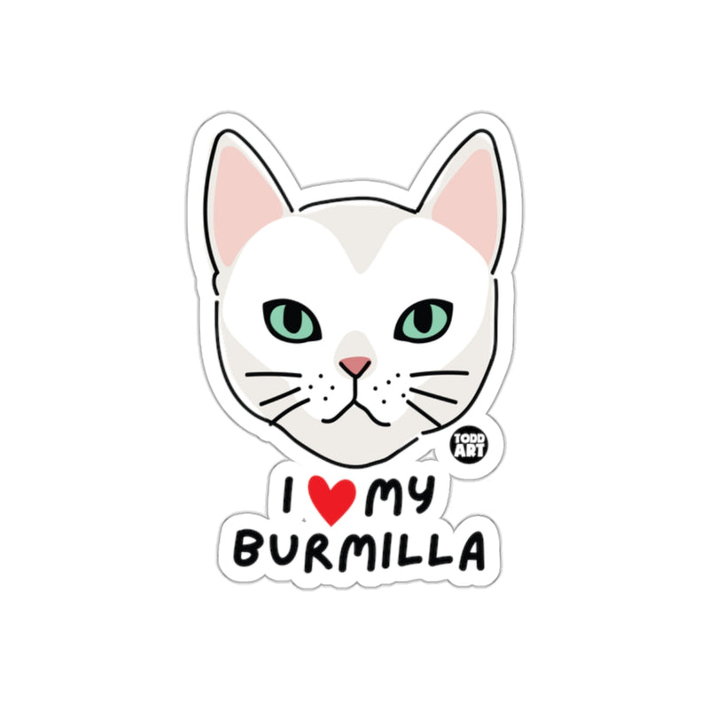 Load image into Gallery viewer, I Love My Burmilla Cat Sticker Cute Feline Print

