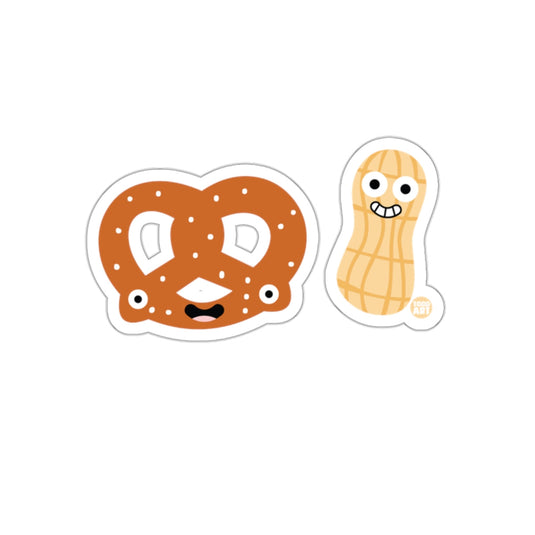 Cute Pretzel and Peanut Cartoon Sticker Set