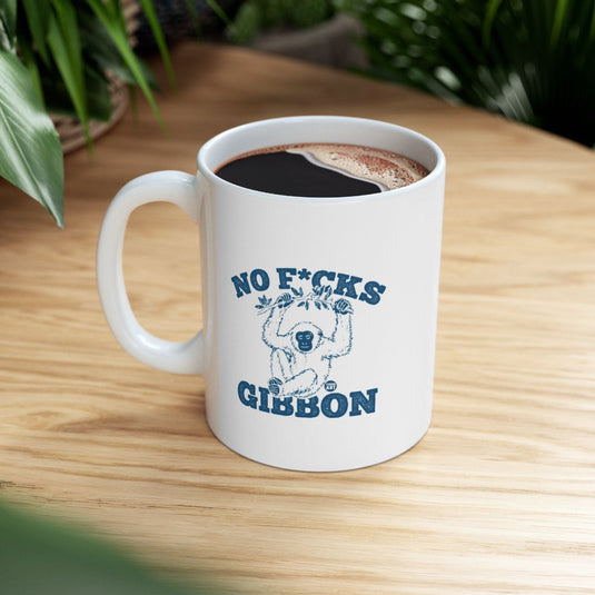 Funny No F*cks Gibbon Mug for Coffee and Tea