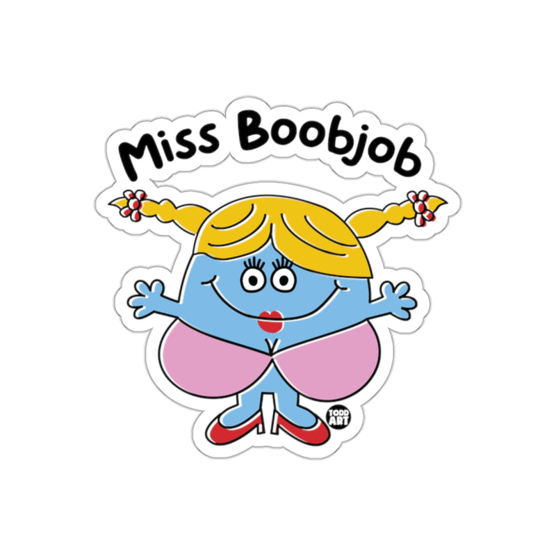 Load image into Gallery viewer, Miss Boobjob Sticker with Cartoon Illustration
