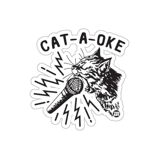 Fun Cat A Oke Design Sing Into the Microphone sticker