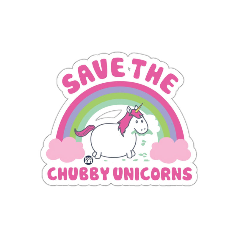 Load image into Gallery viewer, Save the Chubby Unicorns Rainbow Sticker
