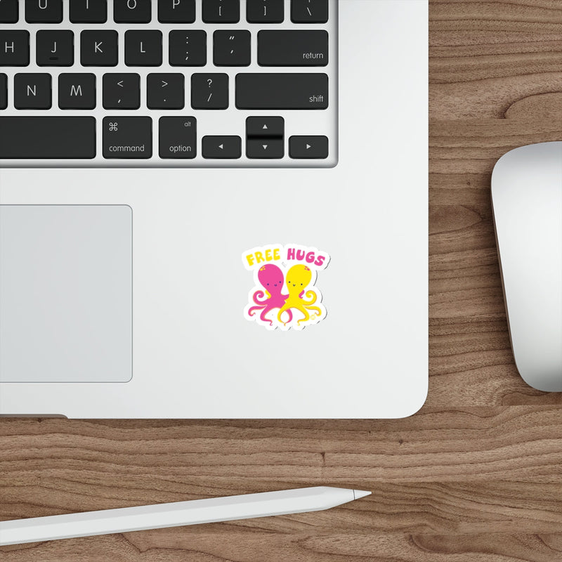 Load image into Gallery viewer, Free Hugs Adorable Octopus Sticker for Your Laptop

