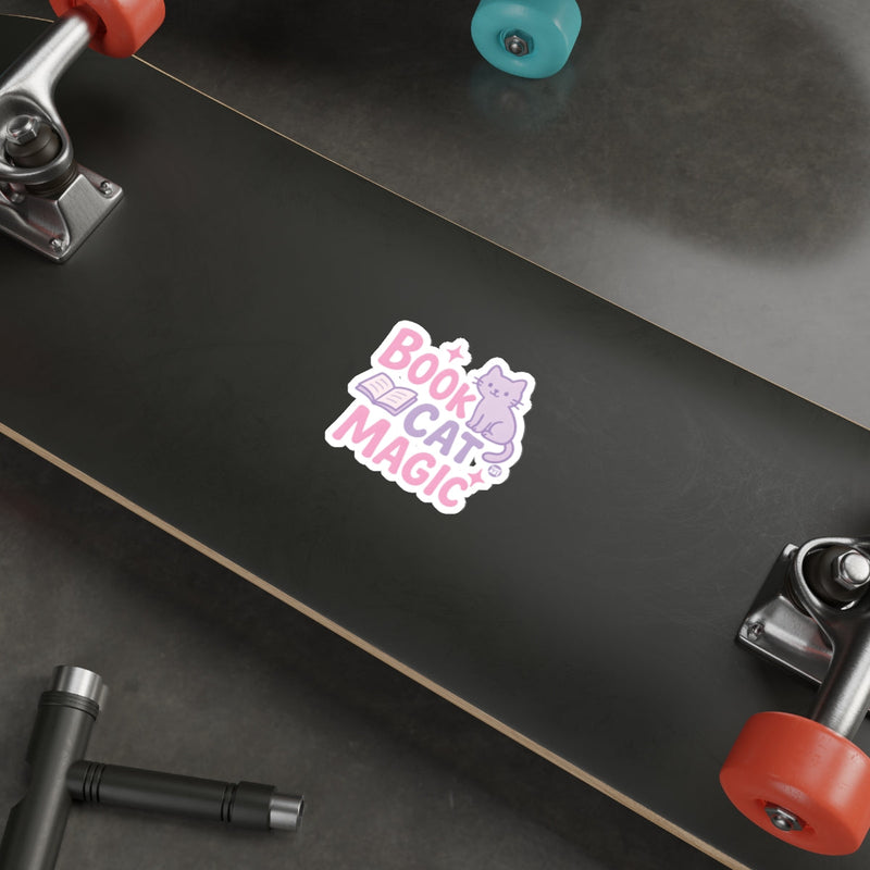 Load image into Gallery viewer, BOOK + CAT + MAGIC cute design sticker 
