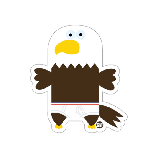Eagle Character with Cute Boxer Shorts Sticker