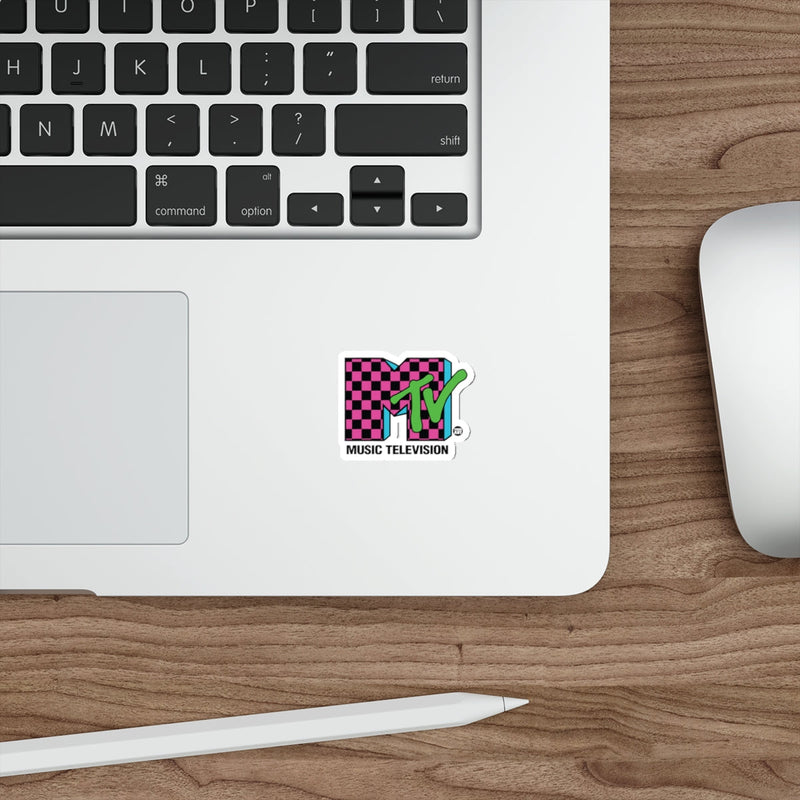 Load image into Gallery viewer, Todd Art MTV Music Television Checkered Logo sticker
