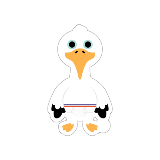 Cute Cartoon Duck Character with Orange Beak Sticker
