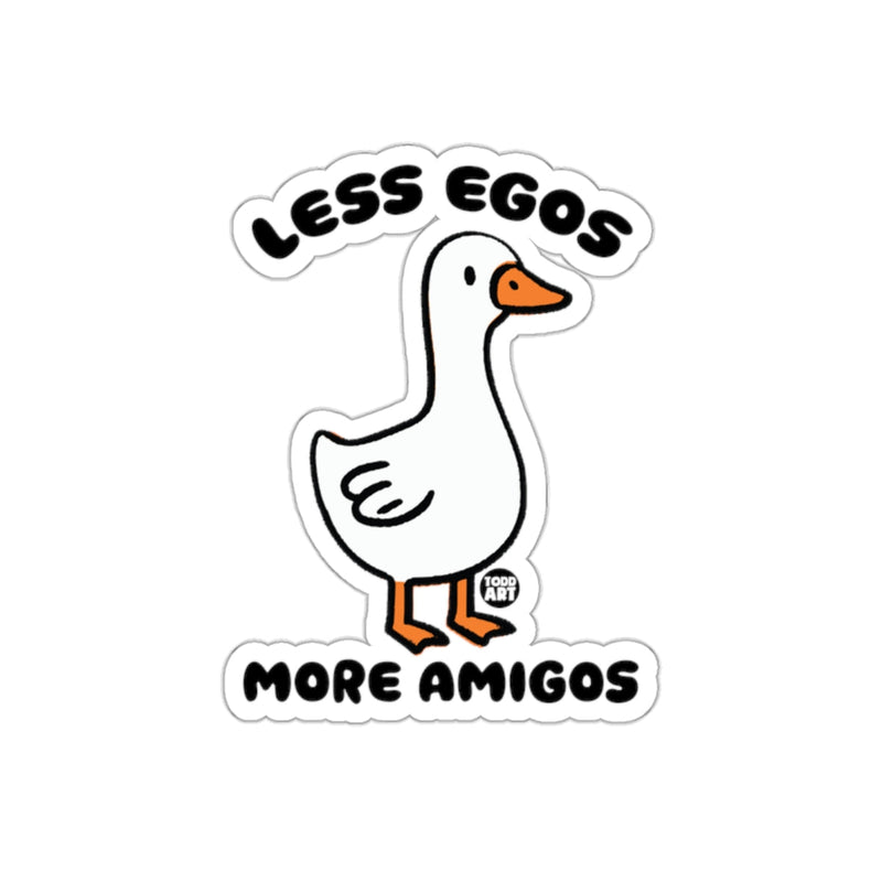 Load image into Gallery viewer, Less Egos More Amigos Funny Duck Design Sticker
