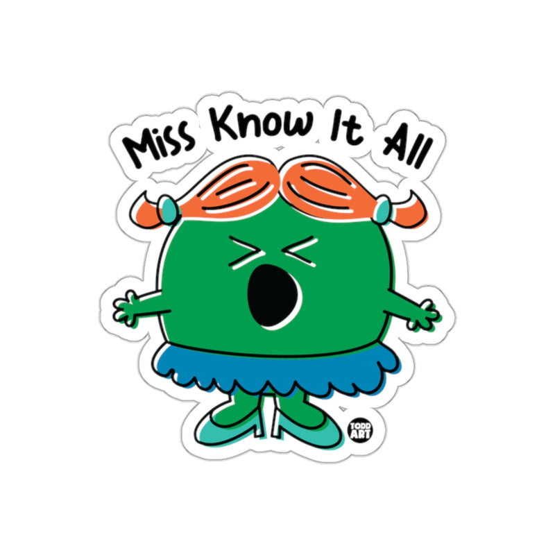 Load image into Gallery viewer, Miss Know It All Funny Character Sticker Decal
