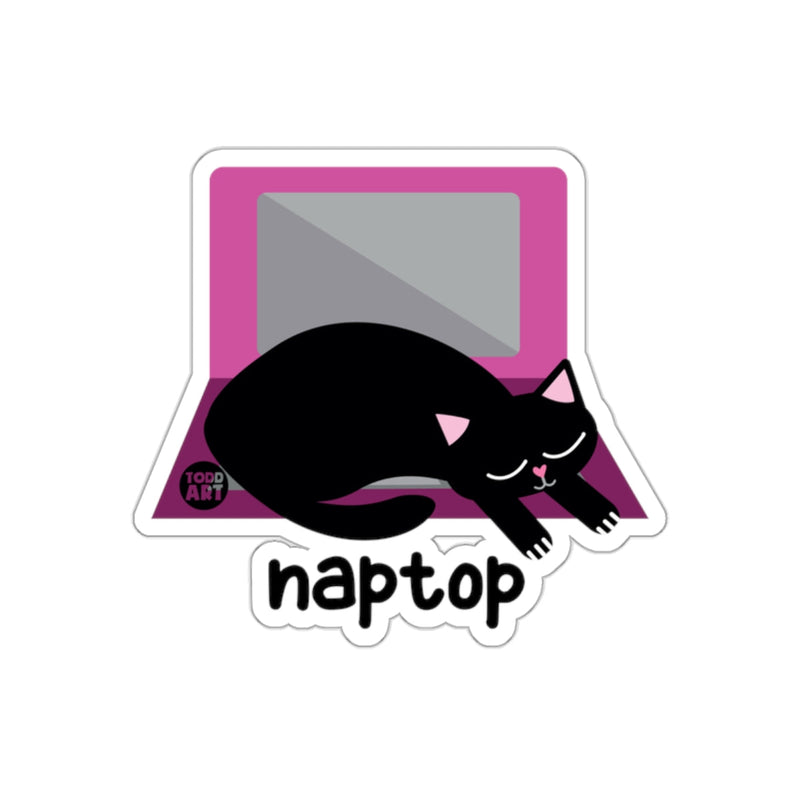 Load image into Gallery viewer, Cute Black Cat Naptop Sticker for Laptops and Notebooks
