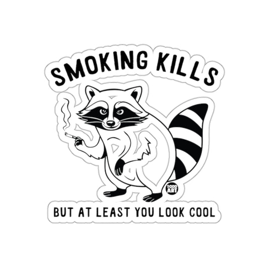 Smoking Kills Funny Raccoon Illustration sticker