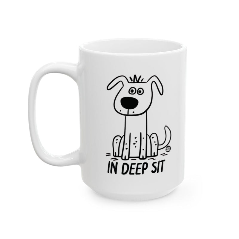 Load image into Gallery viewer, In Deep Sit Dog Print Ceramic Mug for Coffee Lovers
