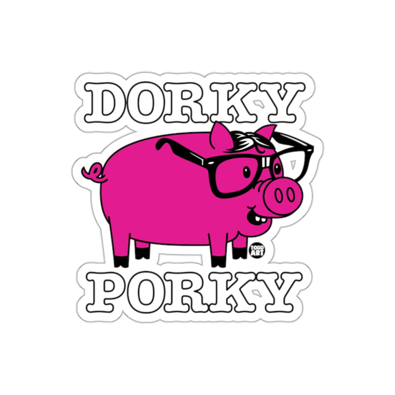 Load image into Gallery viewer, Dorky Porky Todd Art Funny Pig With Glasses sticker

