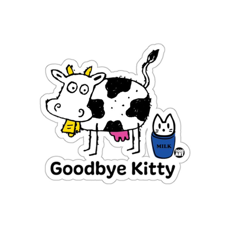 Load image into Gallery viewer, Goodbye Kitty Funny Cow and Cat Sticker
