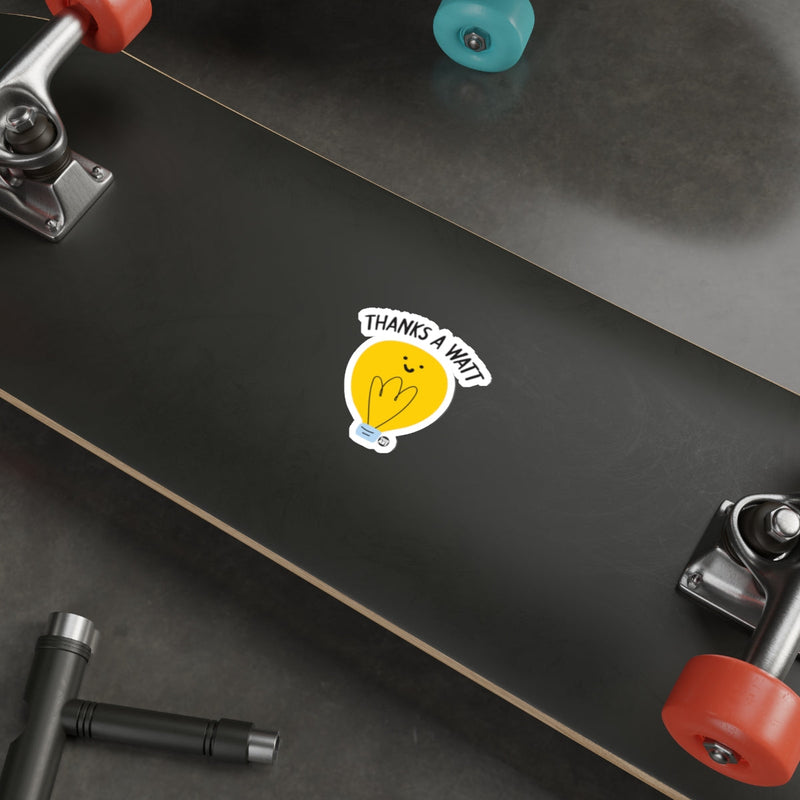 Load image into Gallery viewer, Thanks A Watt Light Bulb Skateboard Sticker
