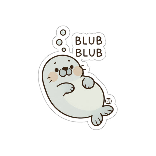 Cute Blub Blub Seal with Bubbles Sticker for Laptops
