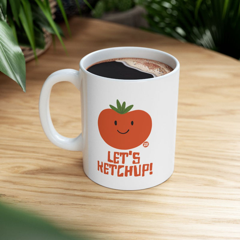 Load image into Gallery viewer, Let's Ketchup Cute Tomato Face Design Mug
