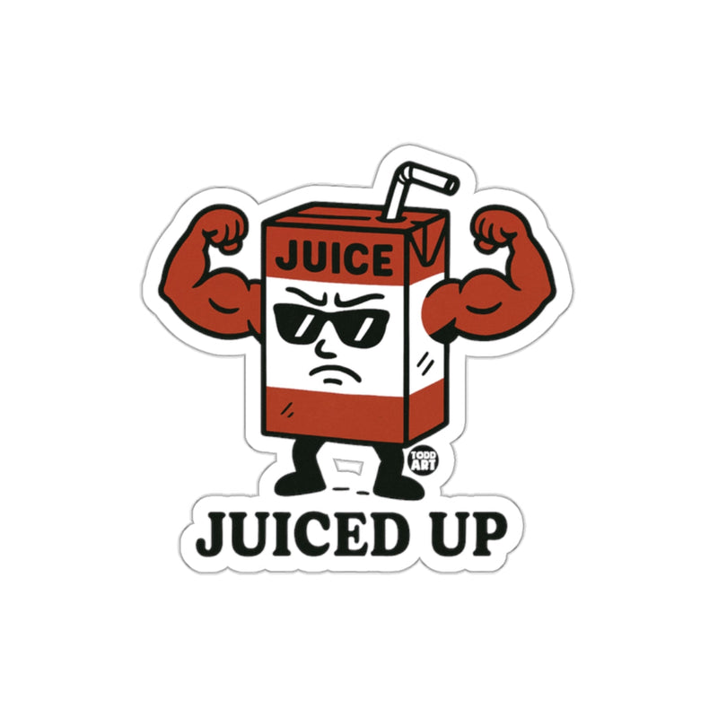 Load image into Gallery viewer, Juiced Up Sticker Featuring Muscle Juice Box Design
