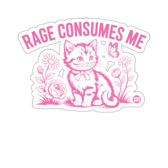 RAGE CONSUMES ME Adorable Kitten Floral Butterfly 