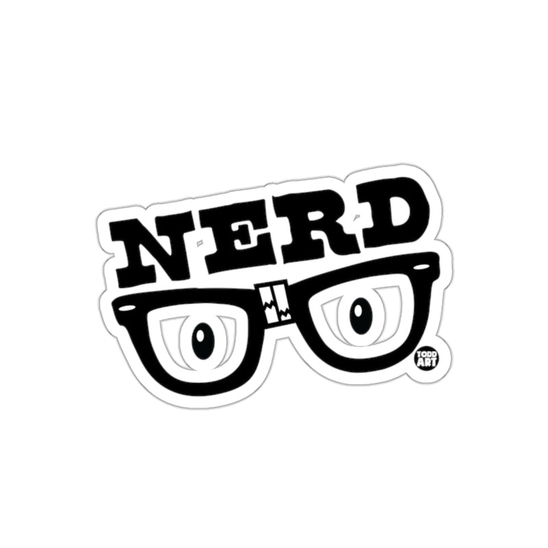 Load image into Gallery viewer, Nerd Typography with Glasses Todd Art Design sticker
