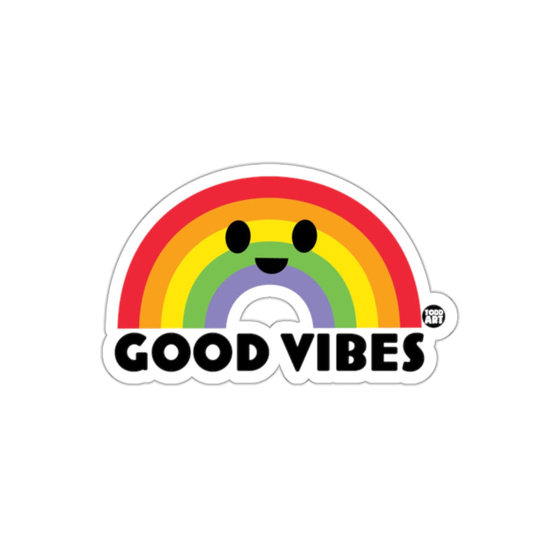 Load image into Gallery viewer, Colorful Good Vibes Rainbow Sticker for Fun Decor

