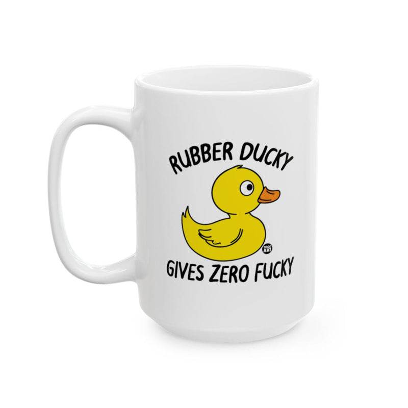 Load image into Gallery viewer, Rubber Ducky Gives Zero Fucky Mug for Novelty Drinkware
