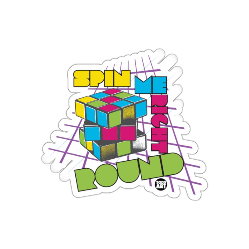 Load image into Gallery viewer, Spin Me Right Round Colorful Cube Sticker

