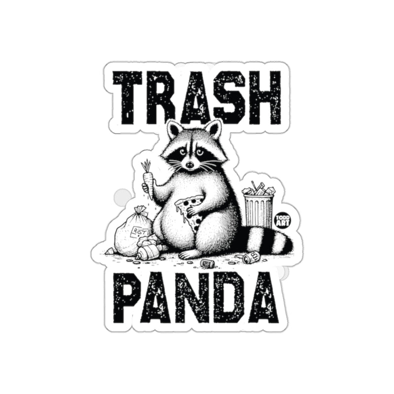 Load image into Gallery viewer, Trash Panda Cute Raccoon with Pizza and Carrot sticker
