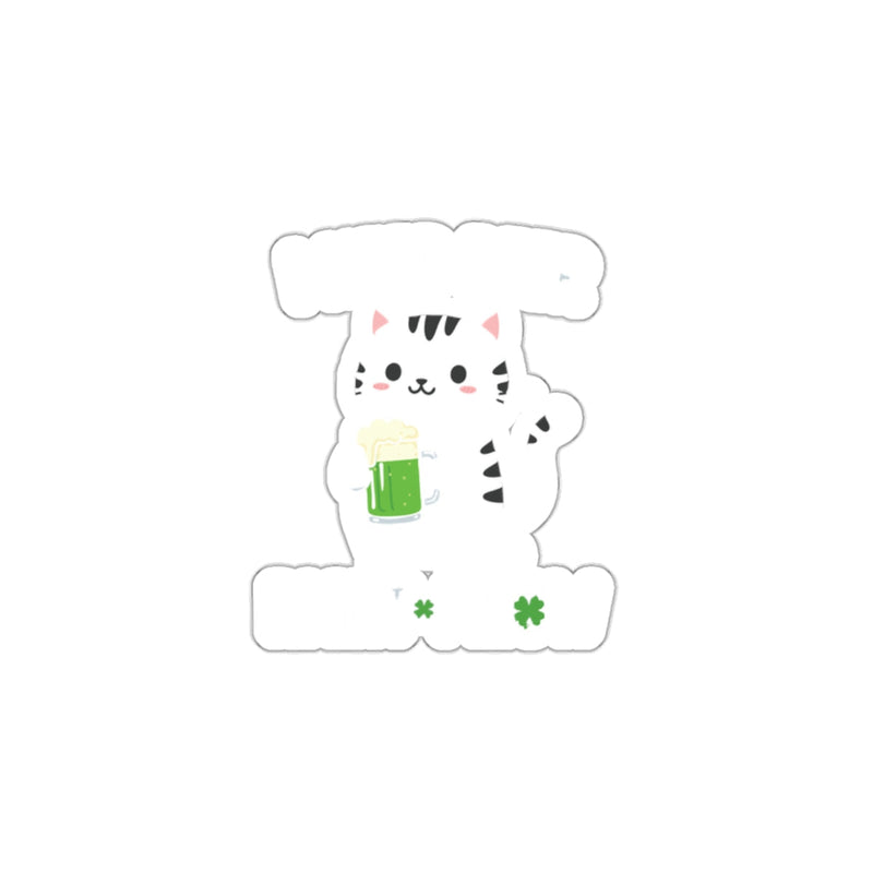 Load image into Gallery viewer, Cute Cat Holding Green Beer for St Patricks product
