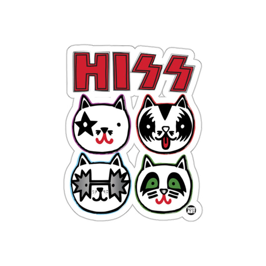 HISS Cat Band Cartoon Characters Graphic Sticker