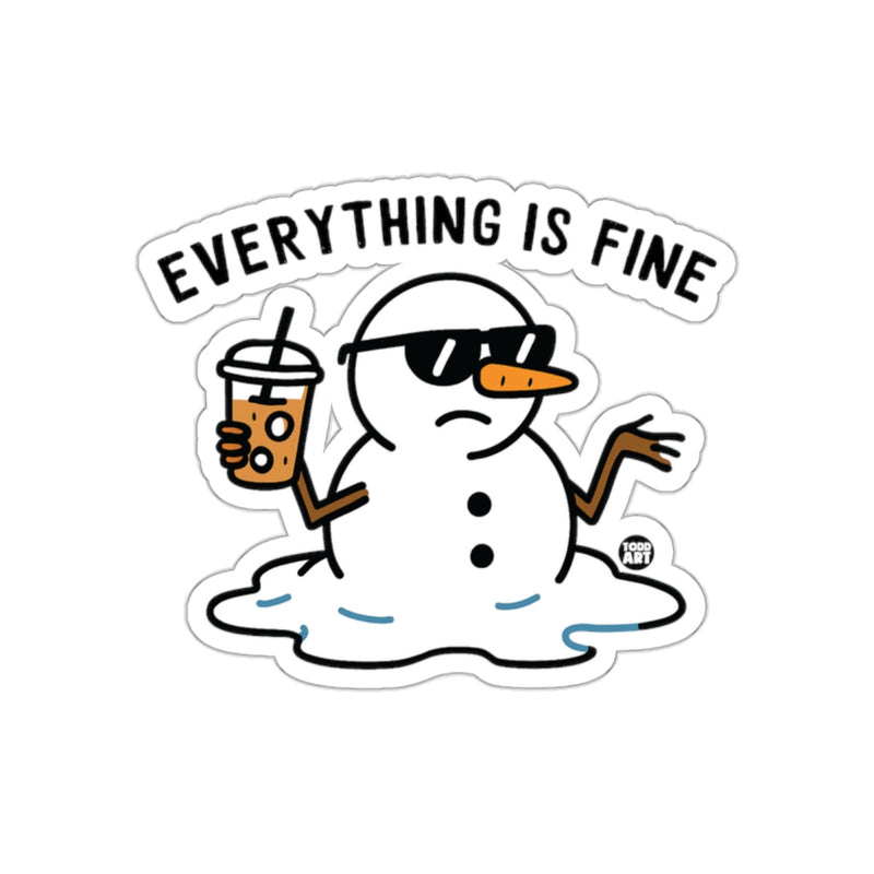 Load image into Gallery viewer, EVERYTHING IS FINE Melting Snowman with Drink product
