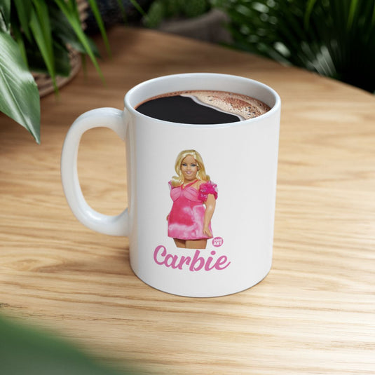Carbie mug with fun and quirky character design