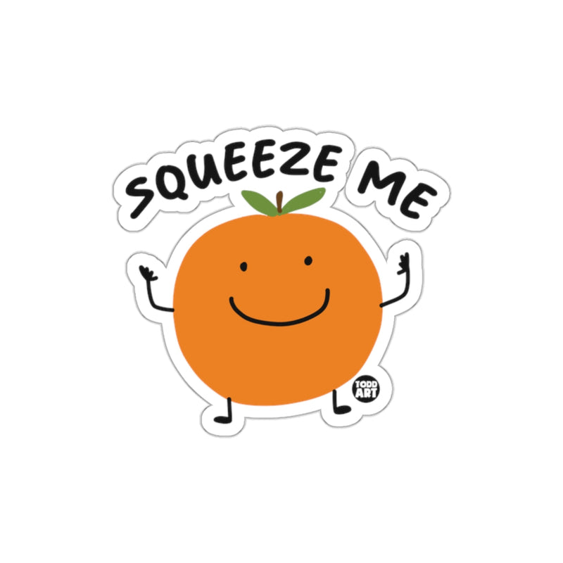 Load image into Gallery viewer, Squeeze Me Orange Character Sticker Fun Design
