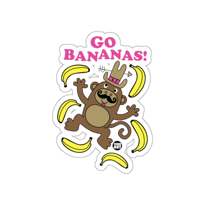 Load image into Gallery viewer, Go Bananas Funny Monkey With Bananas Sticker
