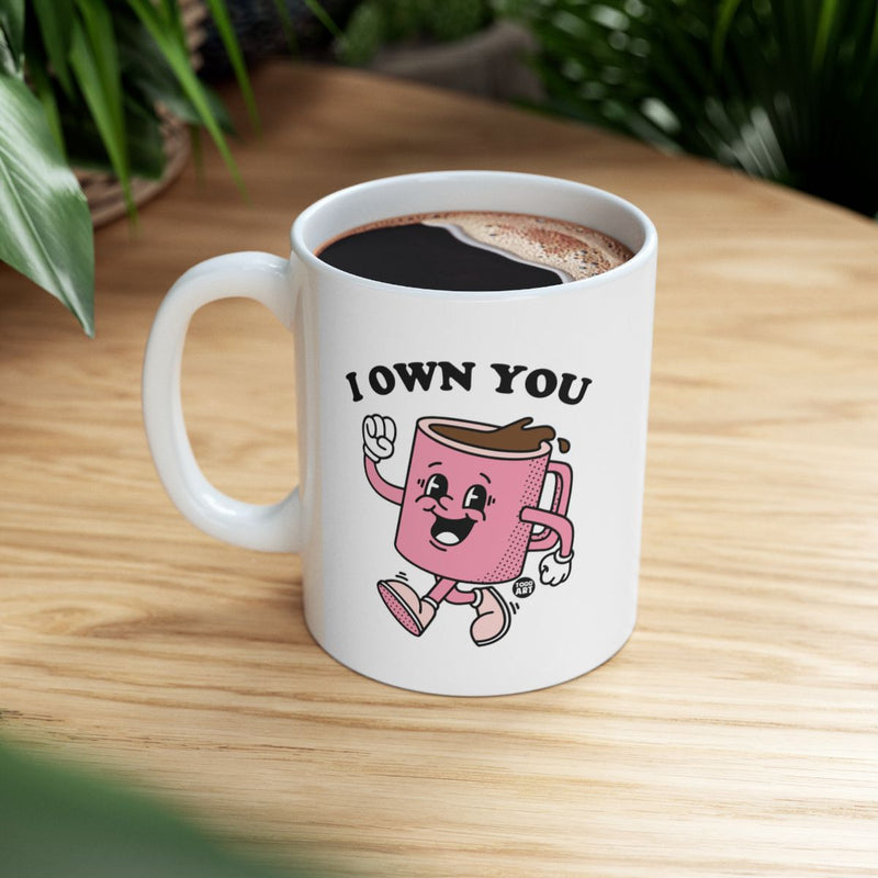 Load image into Gallery viewer, I Own You Cartoon Coffee Mug with Fun Character Design
