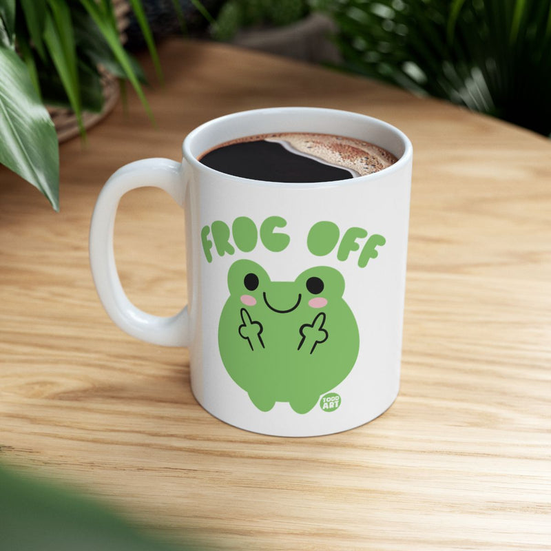 Load image into Gallery viewer, Frog Off Adorable Green Frog Coffee Mug
