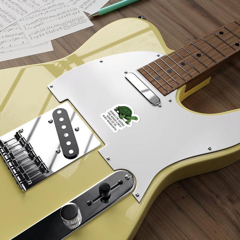 Load image into Gallery viewer, Yellow Electric Guitar with Turtle Sticker Custom Decor

