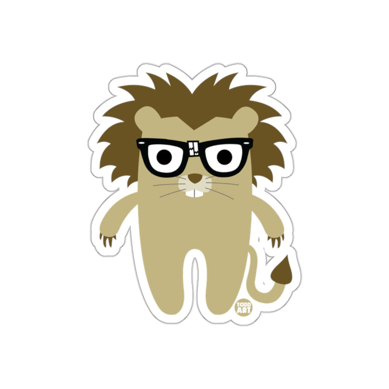 Load image into Gallery viewer, Cute Cartoon Lion with Glasses Sticker Design
