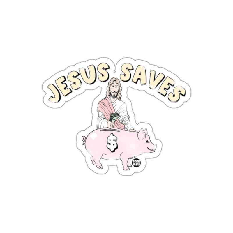 Load image into Gallery viewer, Jesus Saves Money Piggy Bank Funny Sticker
