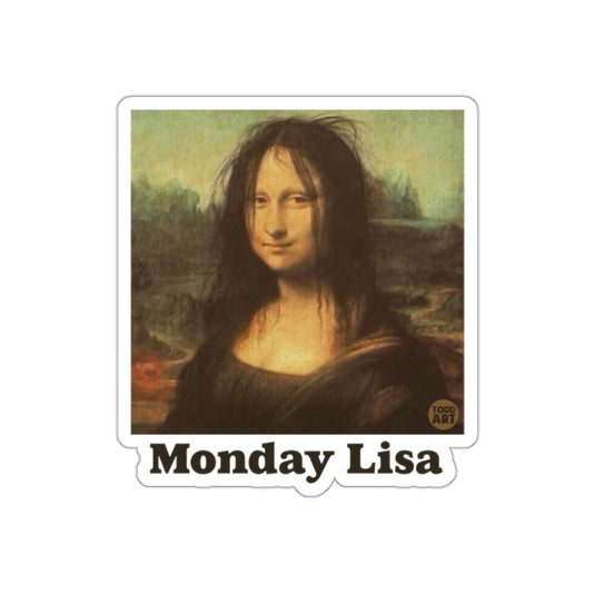 Monday Lisa a Famous Da Vinci Art Inspired Design sticker