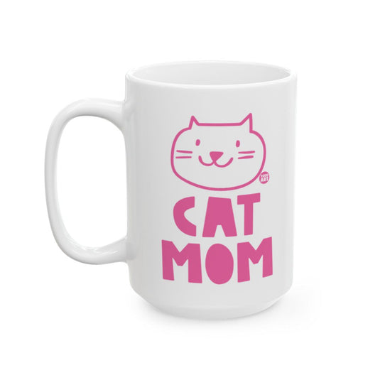 Pink Cat Mom Design Mug for Cat Lovers Gift
