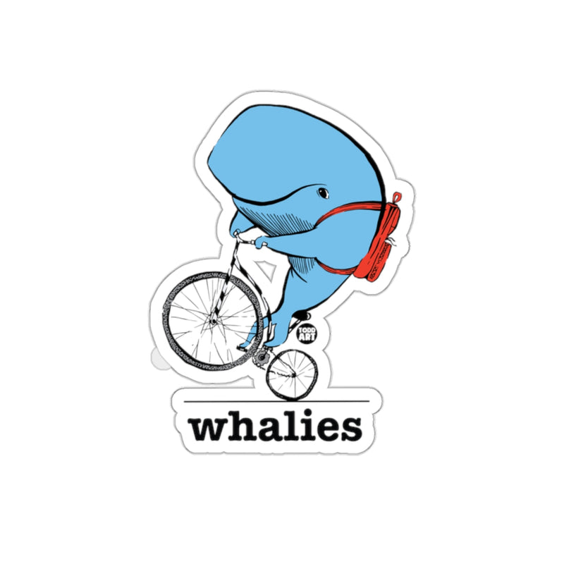 Load image into Gallery viewer, Whalies Whale Riding Bicycle Creative Sticker
