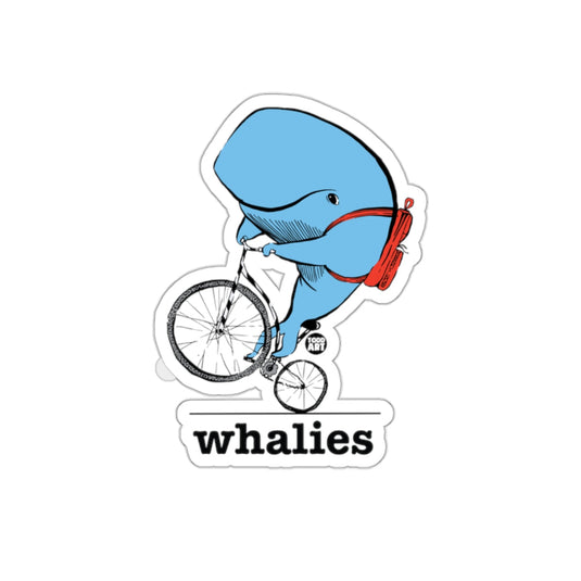 Whalies Whale Riding Bicycle Creative Sticker