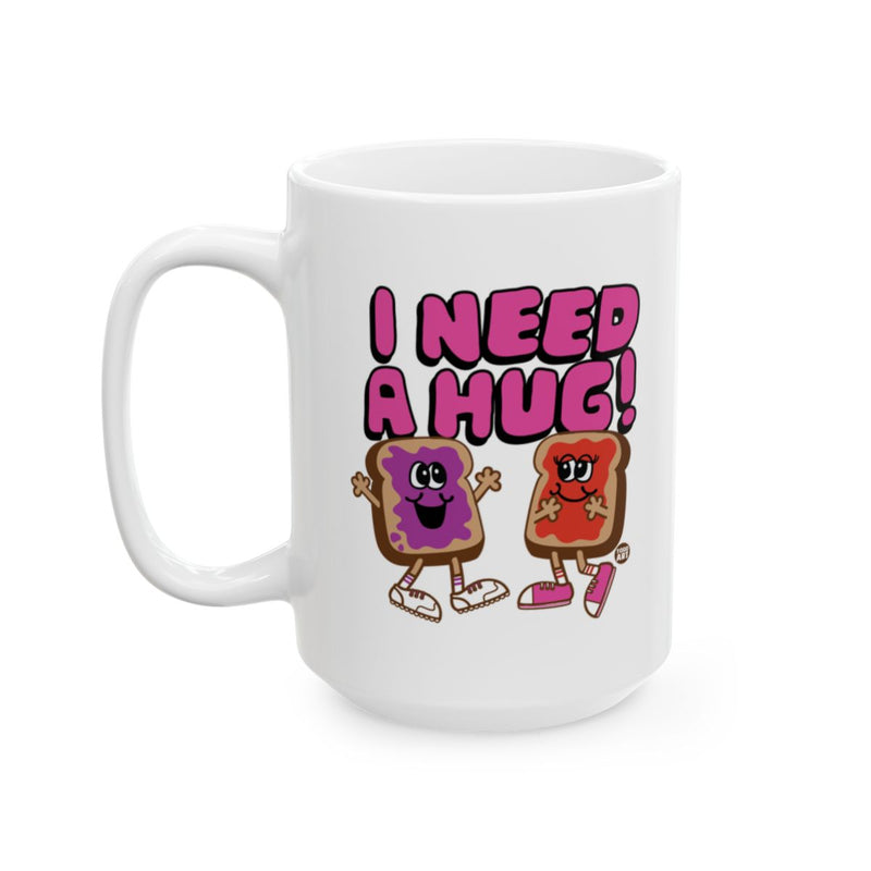 Load image into Gallery viewer, I Need a Hug Two Characters in Sneakers Coffee Mug
