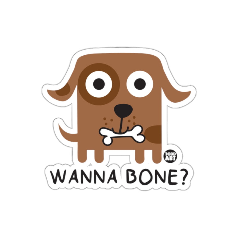 Load image into Gallery viewer, Wanna Bone? Cute Dog with Bone Sticker
