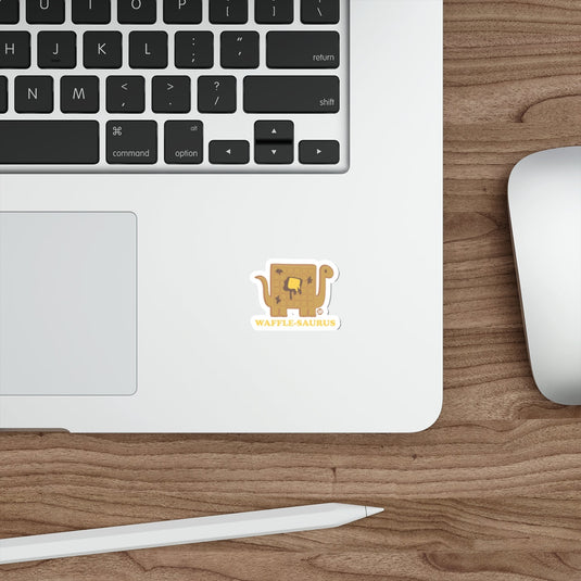 Cute Waffle Dinosaur Sticker Accessory for Laptops