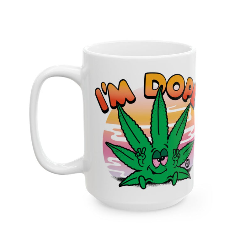 Load image into Gallery viewer, I'm Dope Happy Cartoon Leaf Design Mug
